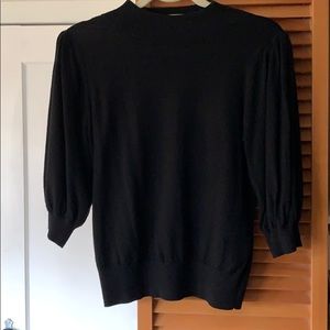 Leith Black shirt with slight bubble sleeve